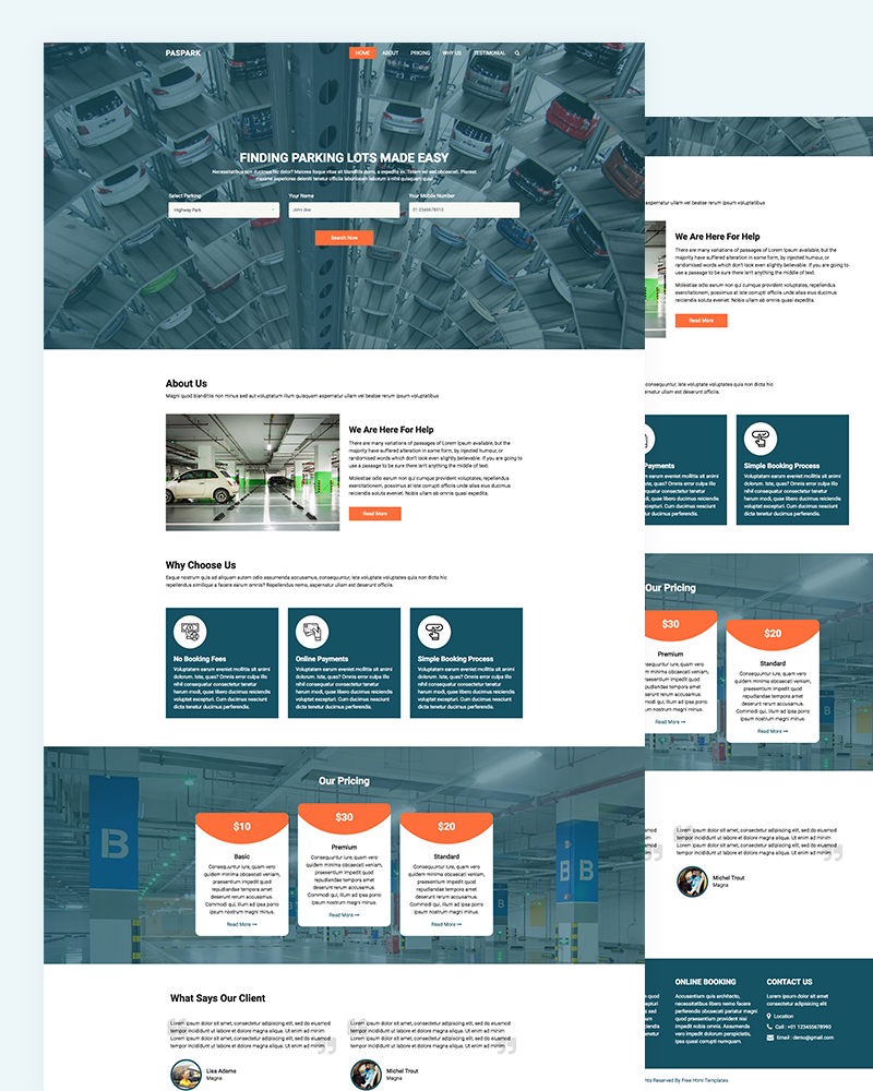 Paspark - Parking Lots HTML Template