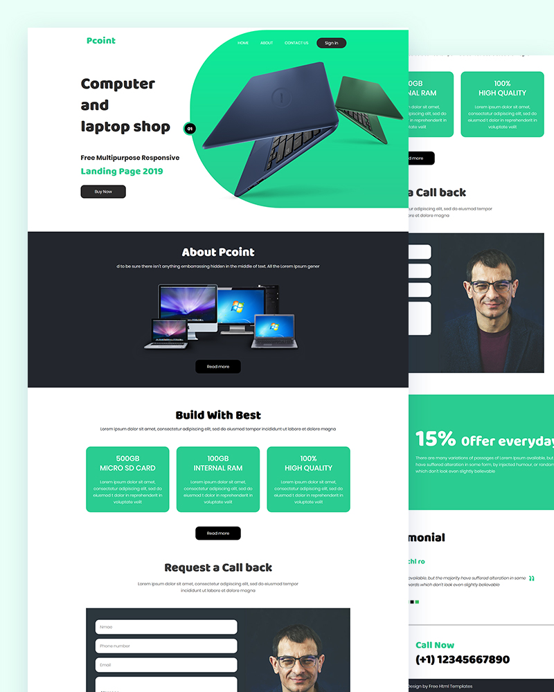 Pcoint - Laptop Shop PSD Template