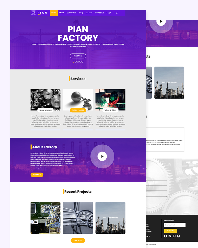 Pian – Industry and Factory Website template