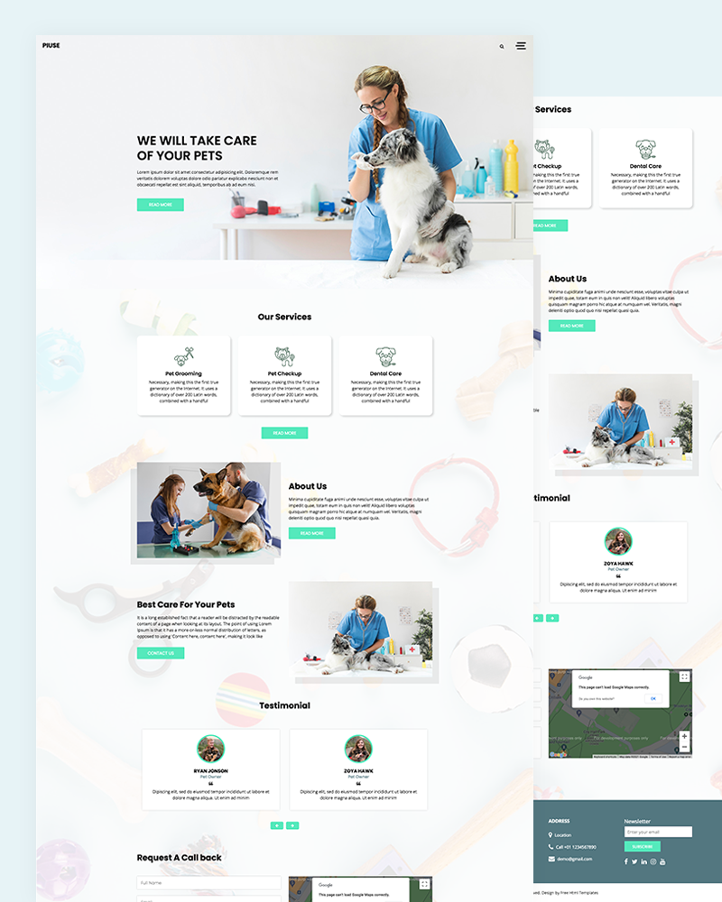 Piuse - Pets Care Website Template
