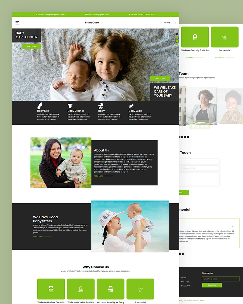Primecare - Baby Care PSD Template