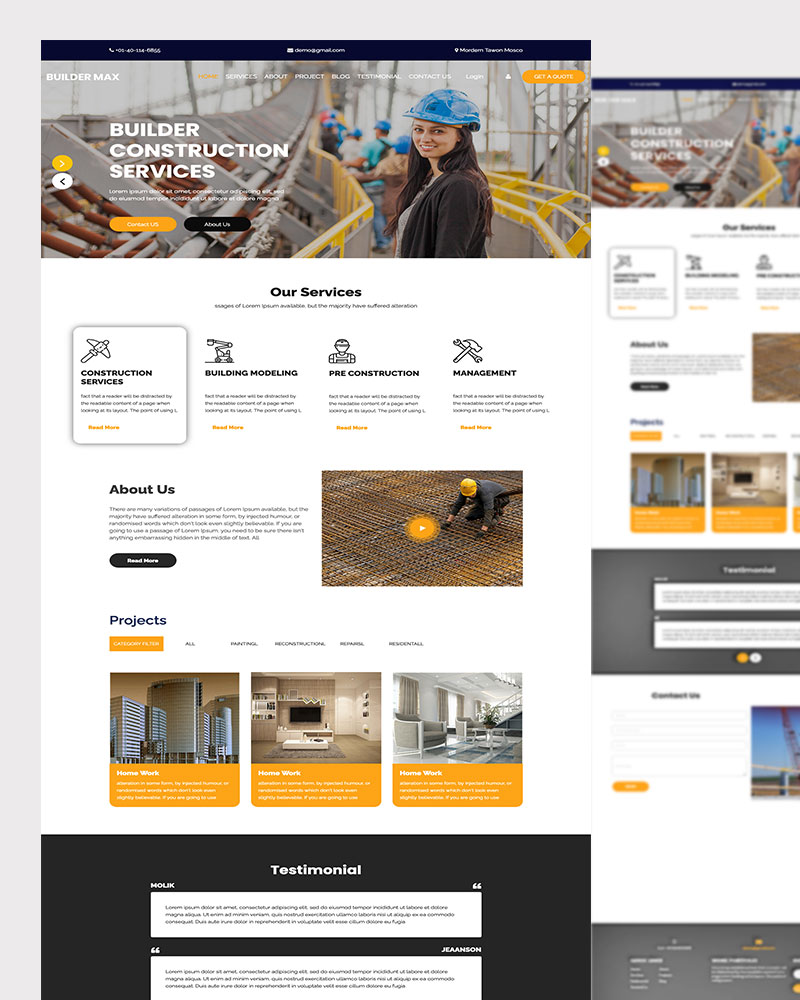 Building Dreams: Builder Max - Real Estate and Property Website Template