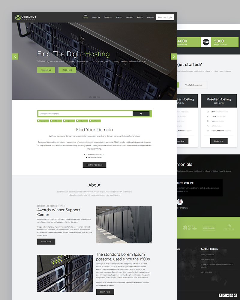 QuickCloud - Free Hosting Responsive Website Template