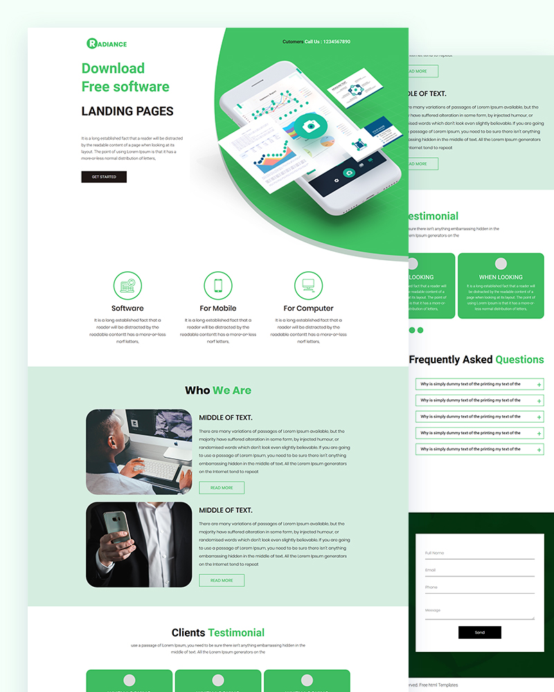Radiance - Software Website PSD Template