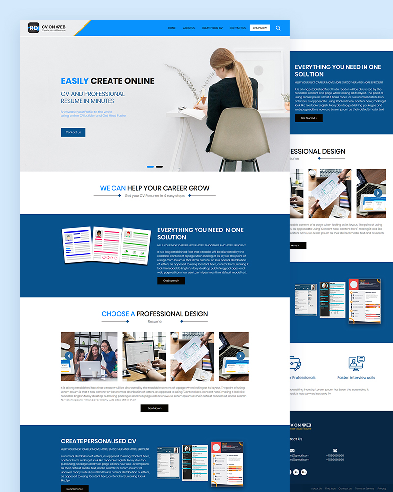 RD - Free Professional CV Resume Website Template