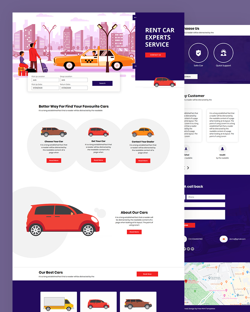 Rent4u - Rent Car PSD Template