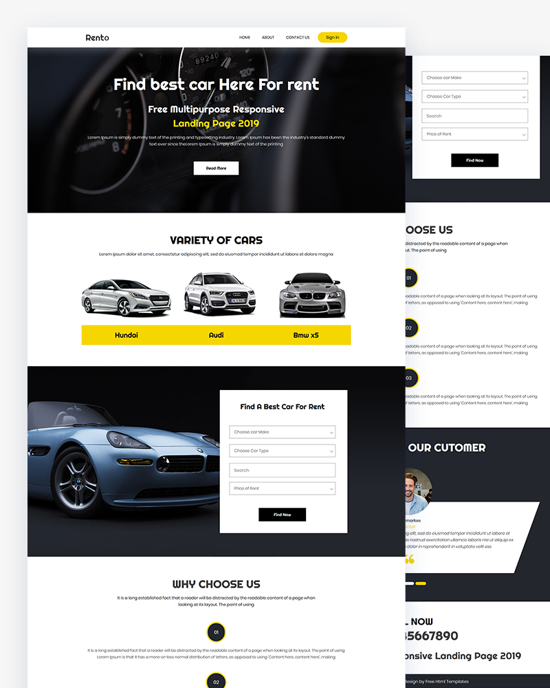Rento - Car Rental PSD Template