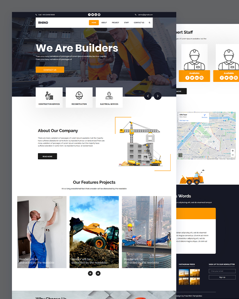 Rhino - Construction Builder PSD Template