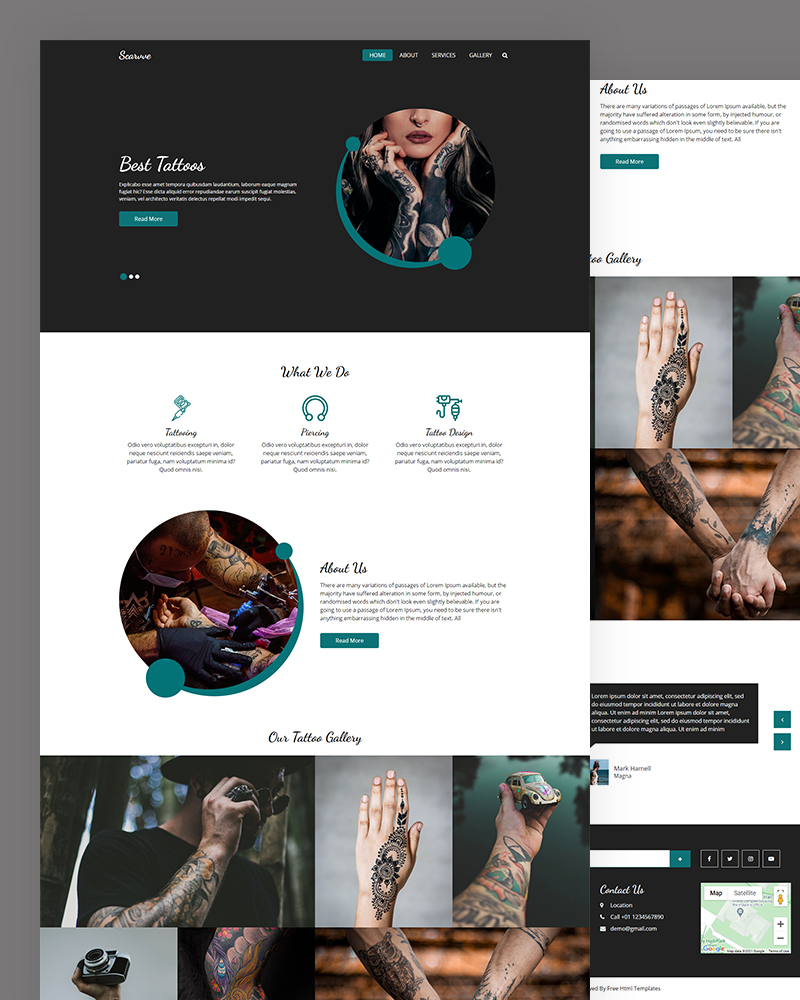 Scarvve - Tattoos HTML Template