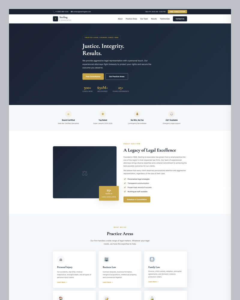 Sterling Lawyer HTML Template - Advocate Website Template