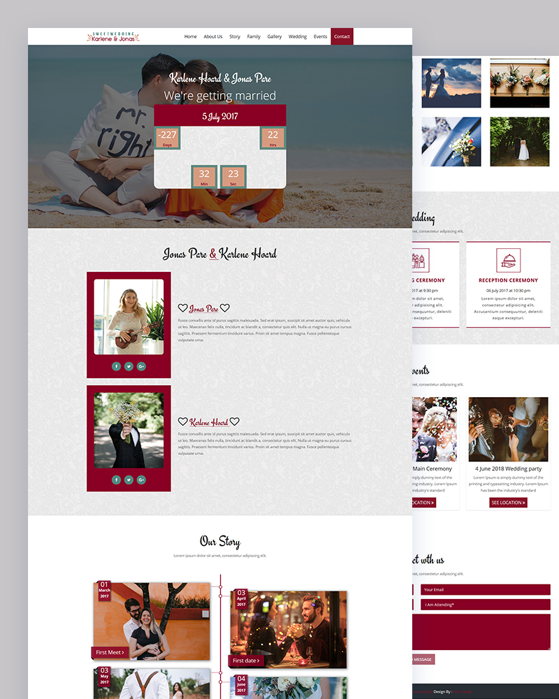 Sweet - Free Wedding OnePage Website Template
