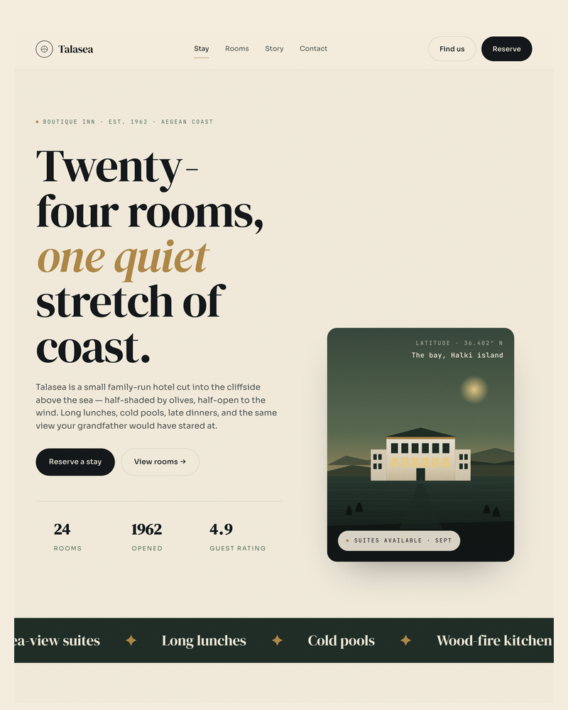 Talasea — Boutique Hotel Website HTML Template