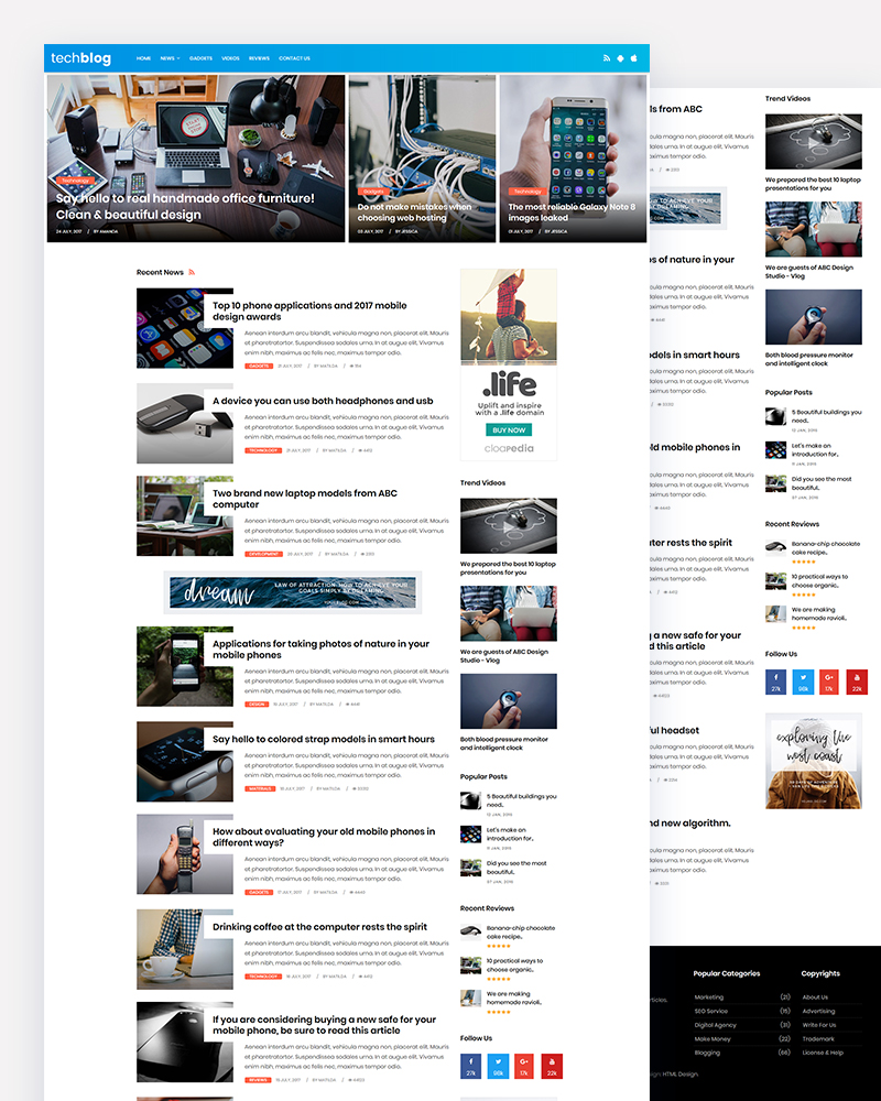 Tech Blog - Free Tech News Blog Responsive Website Template