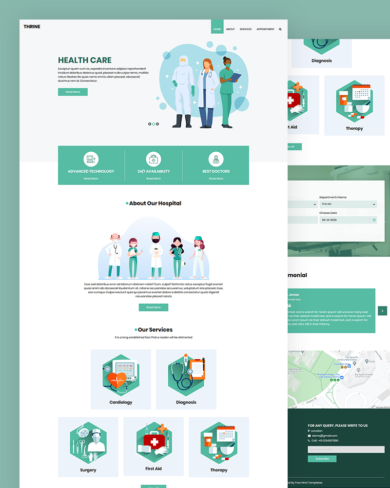 Thrine - Health Care Website Template