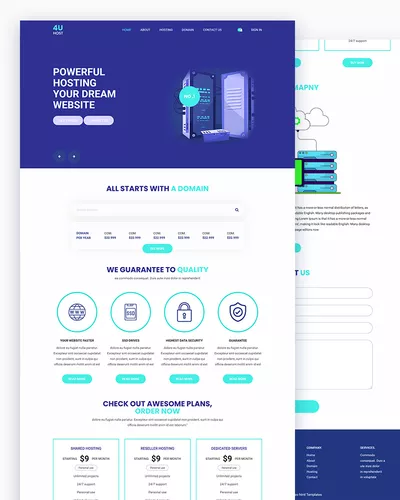 4uhost - Hosting PSD Template