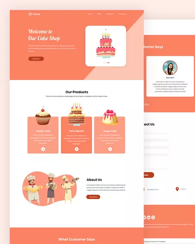 Cakejoey - Cake Shop PSD Template