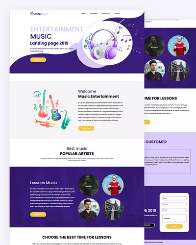 Entertaint - Music landing template