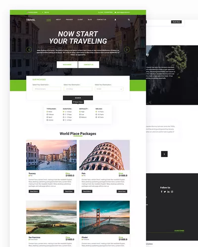 Trovol - Traveling PSD Template