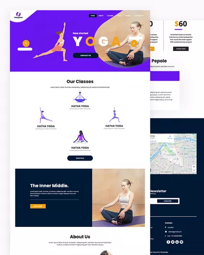 Yogasana - Yoga & Fitness PSD Template