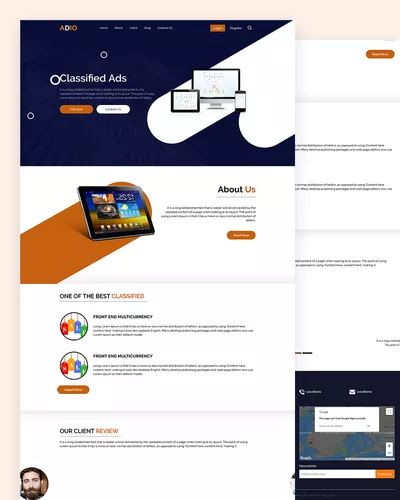 Adio - Classified Website PSD Template