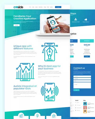 Auricle - Free Mobile Web Application Template