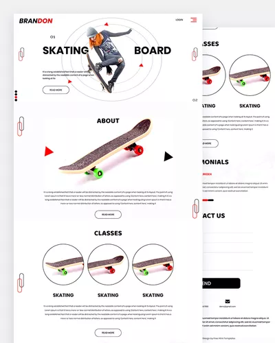 Brandon - Skating Classes Html Template