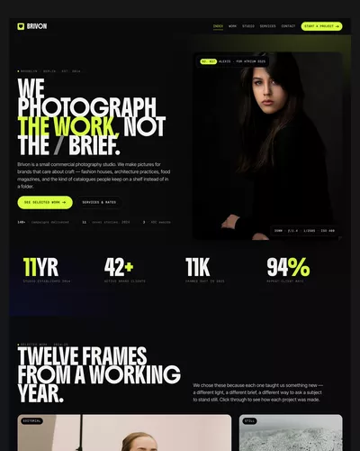 Brivon — Modern Photography Studio HTML Template