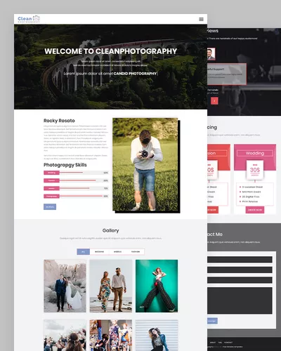 Clean - Free Photography Portfolio Template