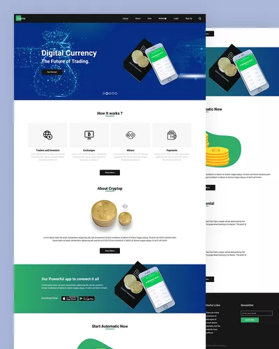 Cryptop - Digital Currency PSD Template