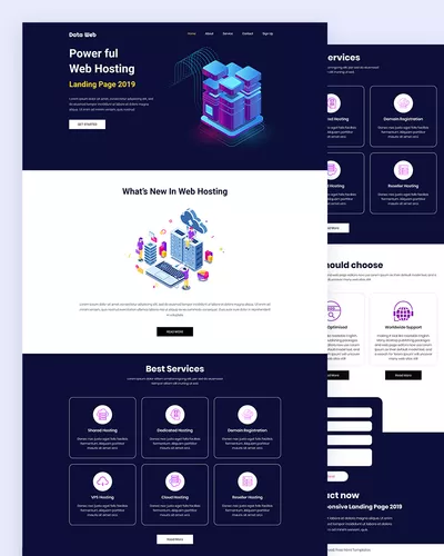 Data Web - Hosting Website PSD Template