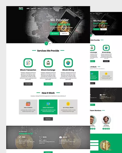 DigitalMoney - Crypto Wallet Payment Website Template