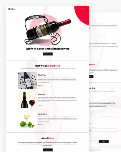 Drinker - Wine Website PSD Template