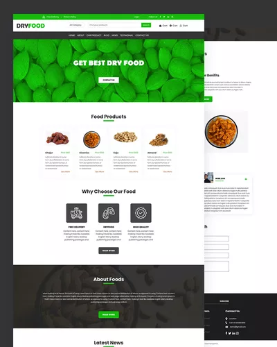 Dry Fruit PSD Template