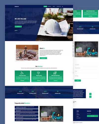 Enlame - Free Construction Website Template