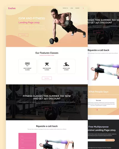 Evolve - Fitness Website Html Template