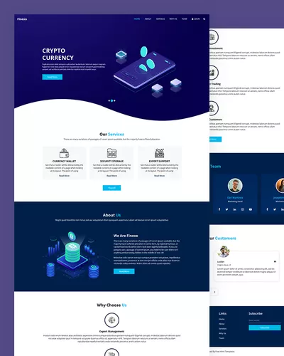 Finexo - Free Crypto Currency Website Template