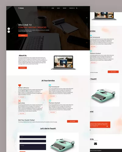 Fregg - Content Writing PSD Template