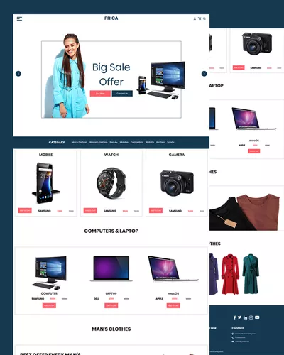 Frica - Basic Ecommerce PSD Template