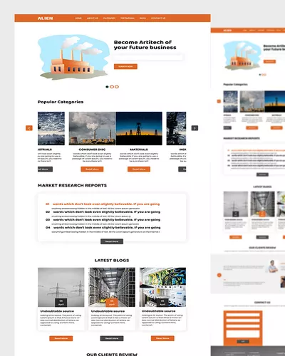 Alien : Navigate the Future Business Website Template