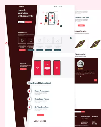 Gariox – Mobile App Website template