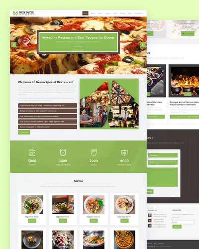 Green Special - Free Restaurant OnePage Template