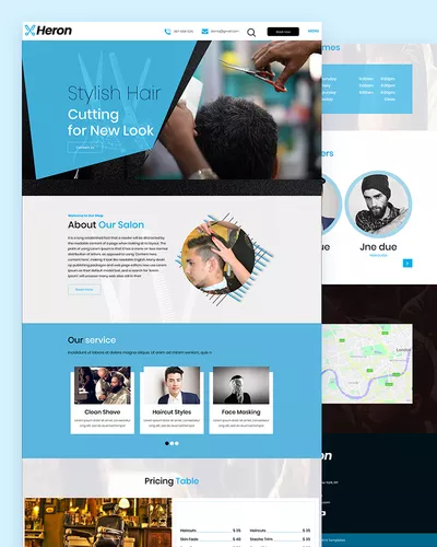 Heron - Free Hair Salon PSD Template