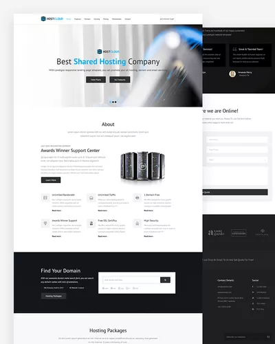 Hostcloud - Free Hosting Responsive Bootstrap Template