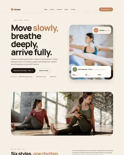 Hovara — Yoga Studio & Wellness HTML Template