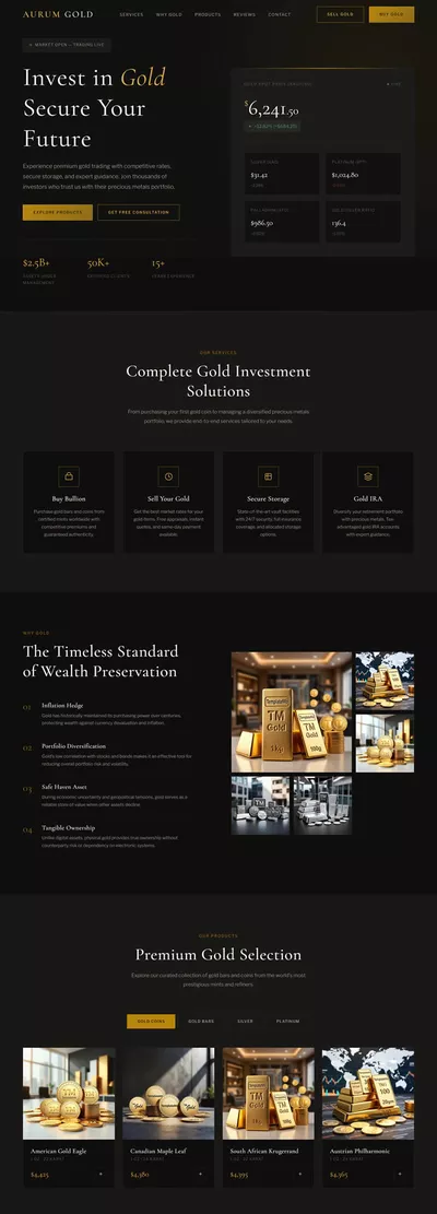 Aurum Gold – A Premium Dark HTML Website Template for Luxury Brands