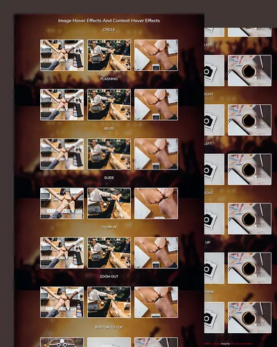 Free responsive Content and Image Hover Effects