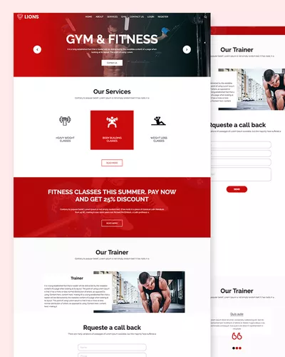 Lions – GYM & Fitness Website template