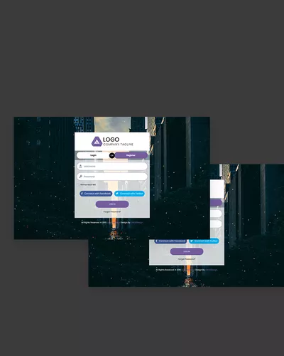 Free Login and Register tabbed form html