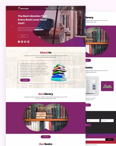 Memorial - Library Store PSD Template