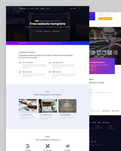 Micrology - Free Onepage Portfolio Website template